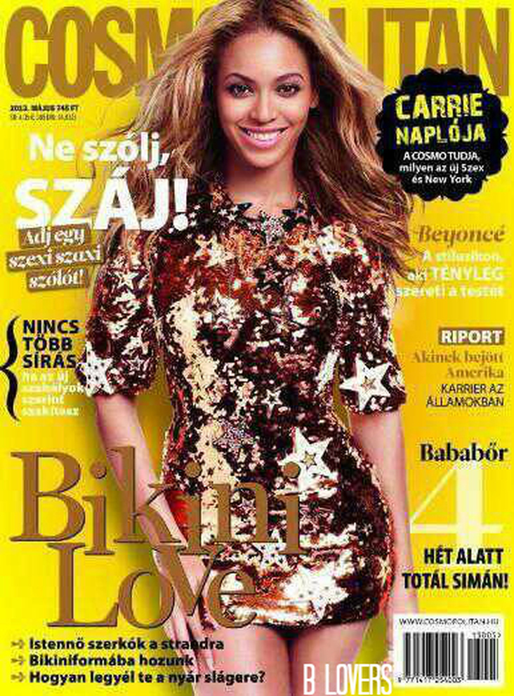 Beyonce on the cover of Hungarian Cosmopolitan May 2013 Issue.