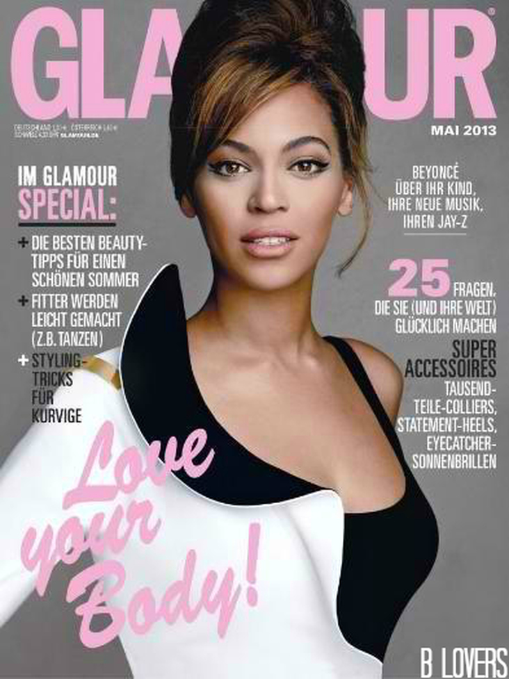 Beyonce on the cover of Germany Glamour Magazine May 2013.
